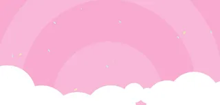 粉色甜蜜彩虹白云蛋糕电商免抠