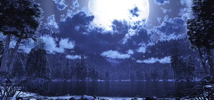 唯美星空夜色月亮背景高清