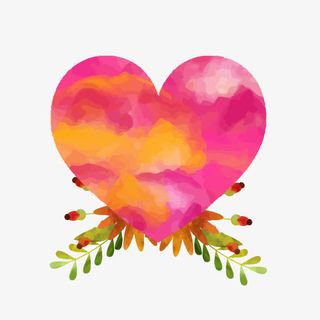 矢量夕阳示爱免抠