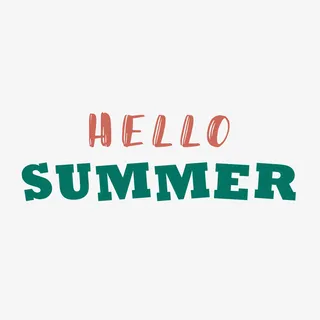你好，夏天，英文免抠