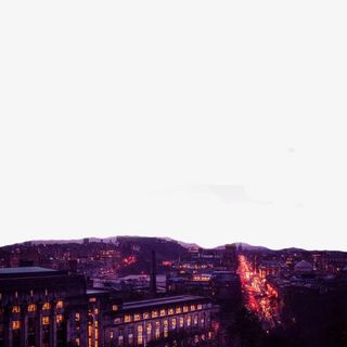 夜幕降临万家灯火图免抠