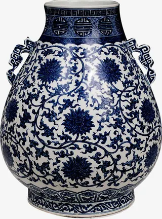 青花瓷中国风陶瓷海报免抠