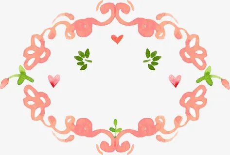 水彩涂抹花草边框纹理免抠