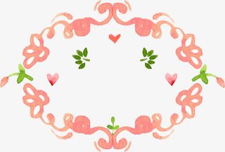 水彩涂抹花草边框纹理免抠