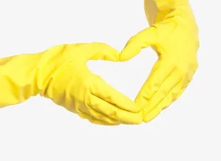 胶手套做的爱心免抠