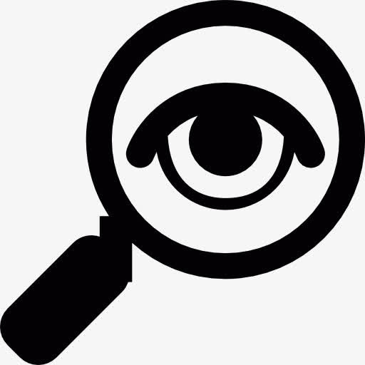 眼睛上的放大镜图标免抠