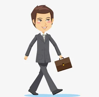 商务人士拿着公文包上班PNG免抠