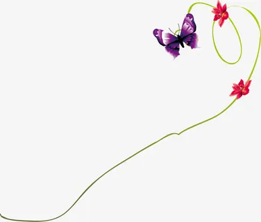 手绘春天紫色蝴蝶免抠