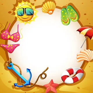 卡通边框渡假背景图高清