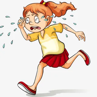 卡通哭泣的女孩免抠