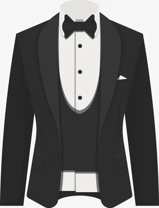 卡通黑色西服素材图免抠