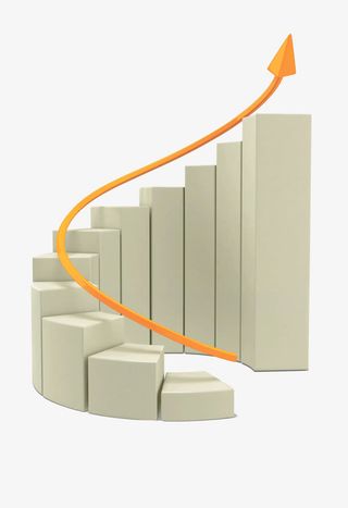 沿着柱状图上升的箭头免抠