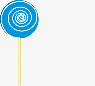 手绘糖果棒棒糖蓝色免抠