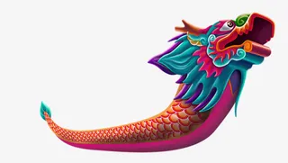 手绘的龙舟免抠