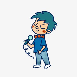 手绘男主持人免抠