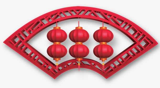 红色中国风灯笼psd图免抠