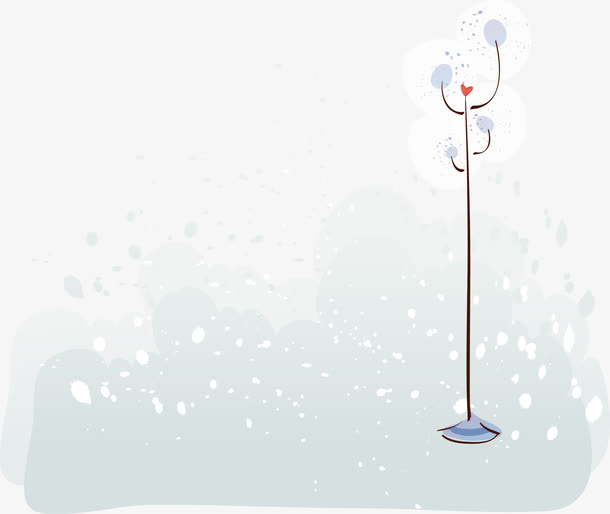 下雪天的灯免抠