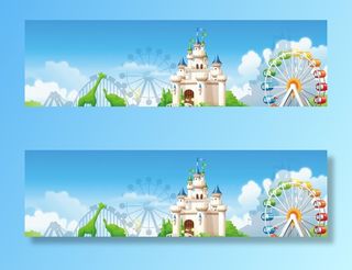 漂亮的游乐园免抠背景卡通/手绘元素