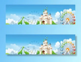 漂亮的游乐园免抠背景卡通/手绘元素