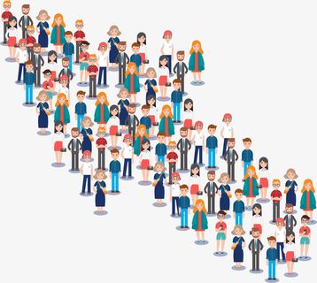 中国人口日密集人群免抠