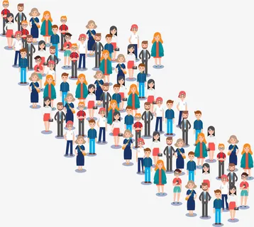 中国人口日密集人群免抠