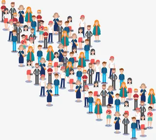 中国人口日密集人群免抠