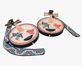 彝族圆形月琴免抠