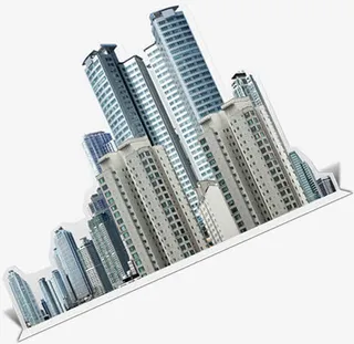 倾斜大楼毕业季免抠