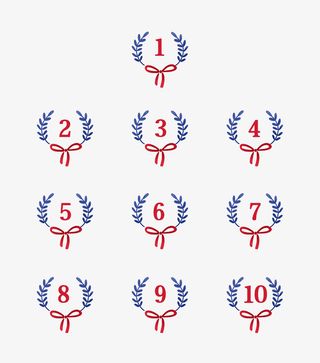 简约蝴蝶结数字分隔符免抠