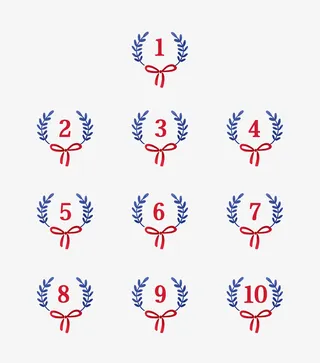 简约蝴蝶结数字分隔符免抠