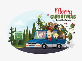 扁平化卡通圣诞卡通人物免抠