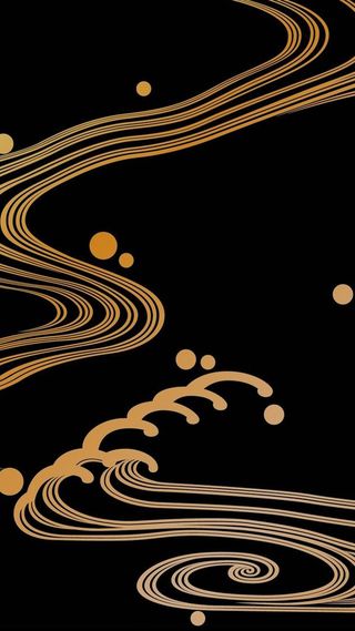 手绘线条黑色H5背景高清