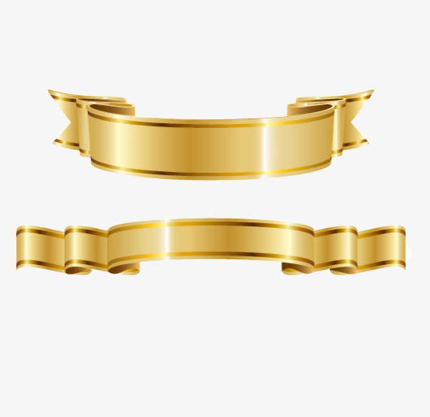 产品实物金色彩条两条免抠