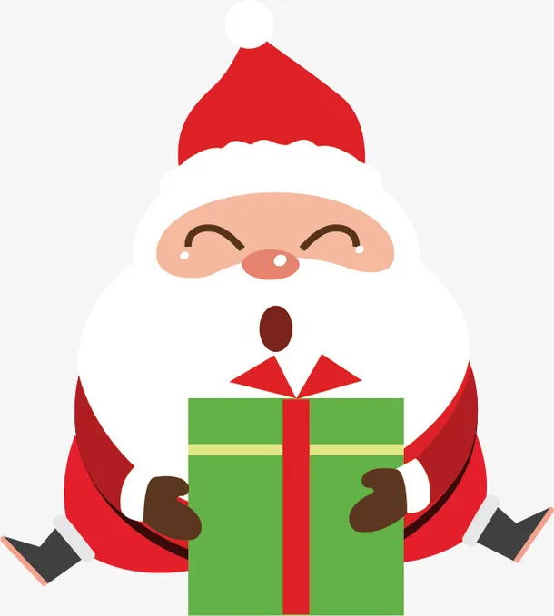 手绘圣诞节老人元素免抠