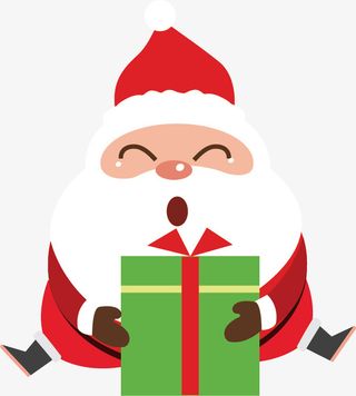 手绘圣诞节老人元素免抠