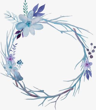 彩绘花卉圆环装饰图案免抠