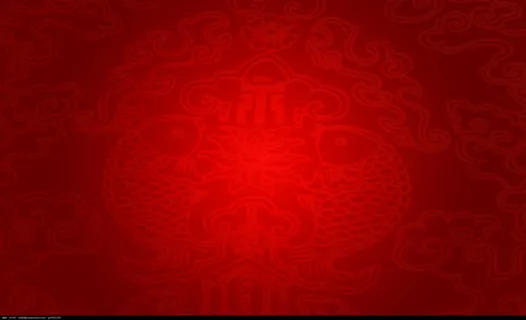 红色双鱼喜庆花纹免抠