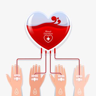 爱心献血手绘插画免抠