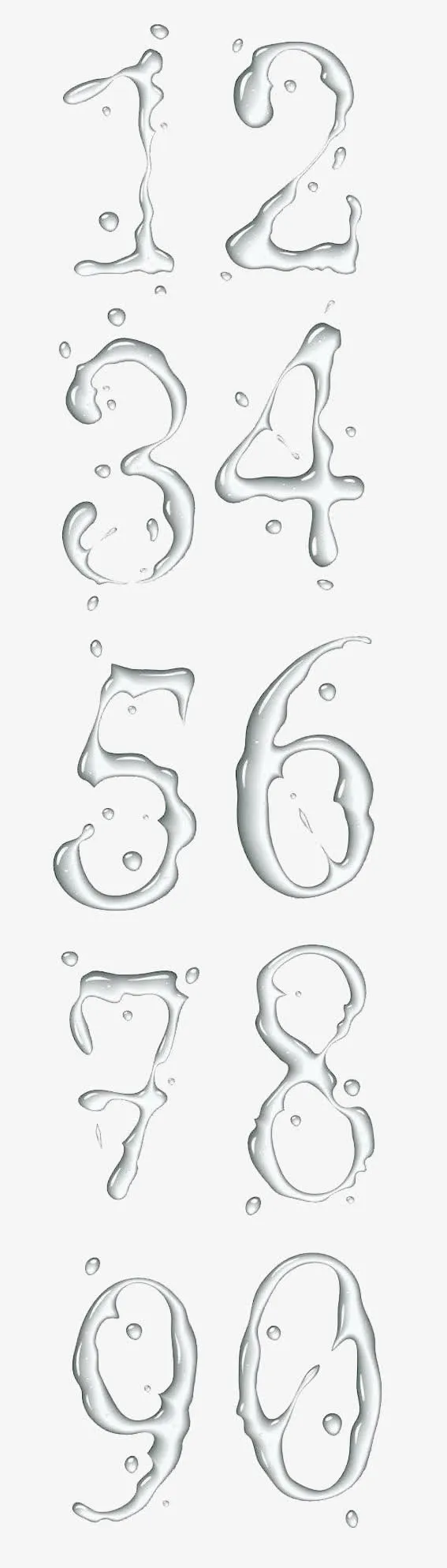创意水元素数字免抠