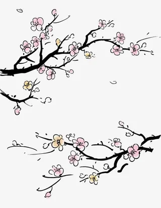 水墨梅花免抠