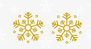 冬季雪花图案，金色雪花免抠
