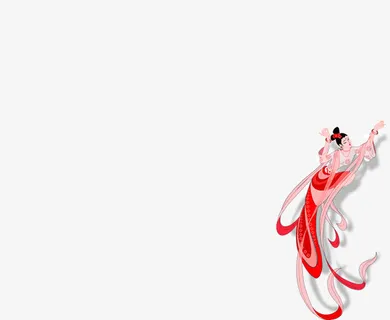 中秋节红色飞舞美女免抠