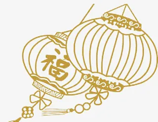 手绘的灯笼免抠