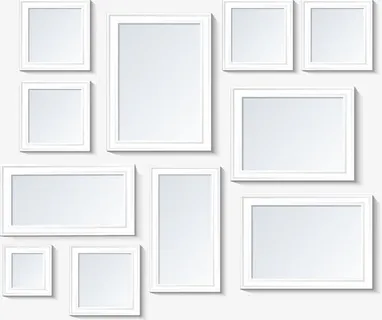 矢量空白相框照片墙免抠