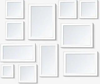 矢量空白相框照片墙免抠
