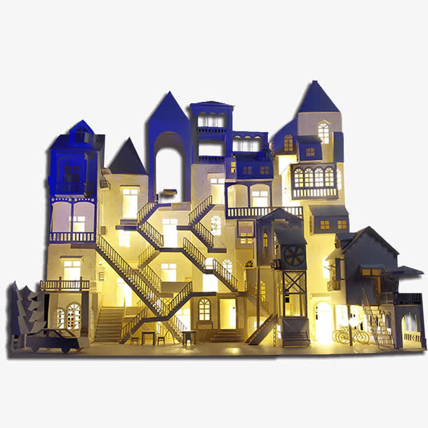 灯光照耀的城堡免抠