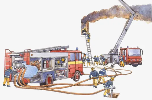 火灾救援插画免抠 火灾救援插画免抠