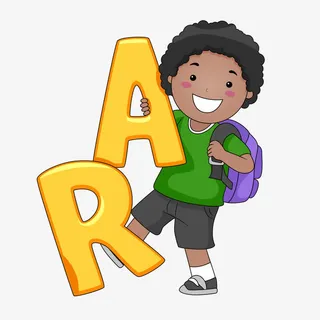 彩色英文字母绿色学生元素免抠