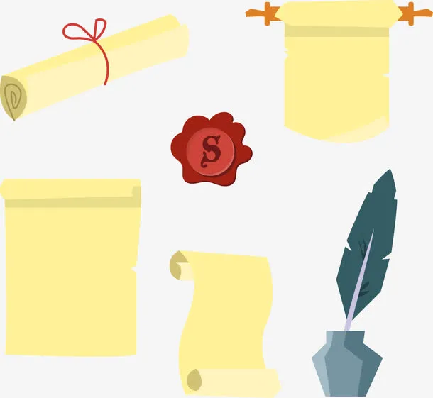 矢量卷纸载体免抠