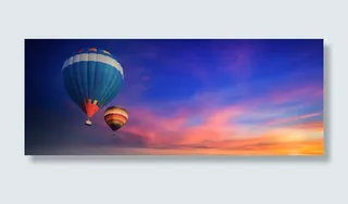 唯美天空热气球图片免抠